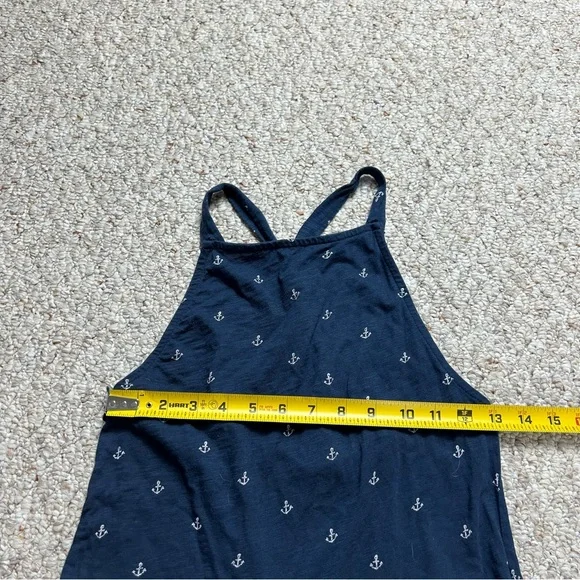 Roxy Romper Navy Blue Anchor Print Sleeveless Criss Cross Back Size Medium - Picture 8 of 13